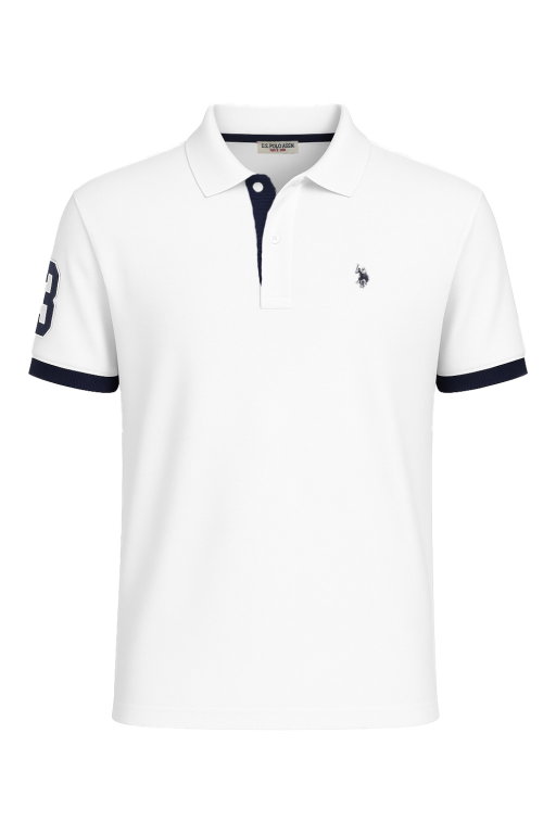 U.S. Polo Assn. Freizeit-Polo US16927 (100% Baumwolle) weiss Herren