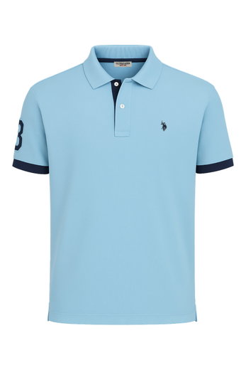 U.S. Polo Assn. Freizeit-Polo US16927 (100% Baumwolle) hellblau Herren