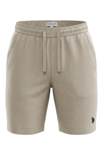 U.S. Polo Assn. Freizeithose Linen Shorts (Materialmix) kurz beige Herren