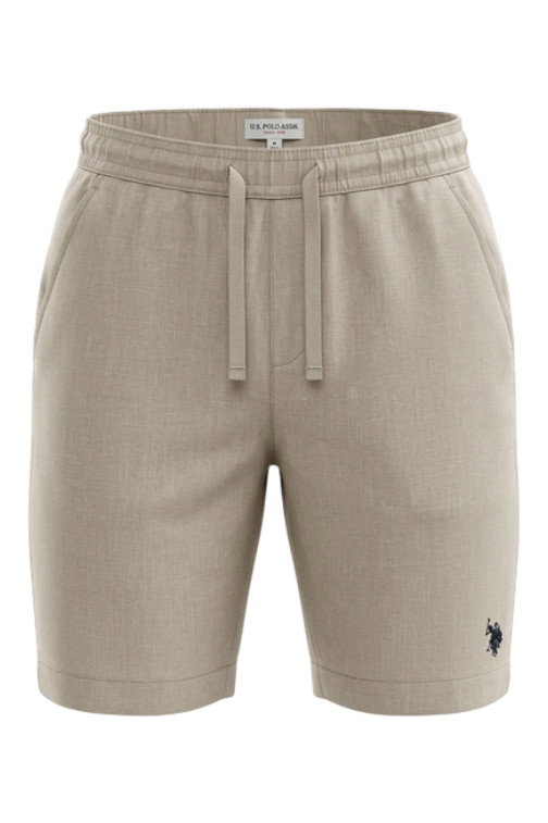 U.S. Polo Assn. Leisure Trousers Linen Shorts (Material Mix) Short Beige Men