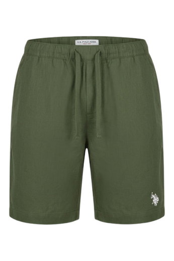 U.S. Polo Assn. Freizeithose Linen Shorts (Materialmix) kurz olivegrün Herren
