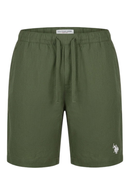 U.S. Polo Assn. Freizeithose Linen Shorts (Materialmix) kurz olivegrün Herren