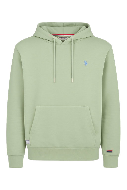 U.S. Polo Assn. Hooded Sweatshirt Garment Dyed (100% Cotton) green Men's