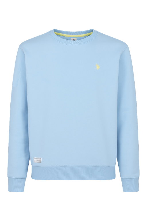 U.S. Polo Assn. Sweatshirt Garment Dyed (100% Cotton) light blue Men's