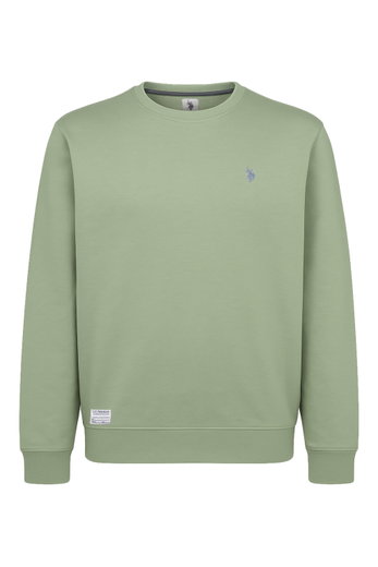 U.S. Polo Assn. Sweatshirt Garment Dyed (100% Baumwolle) salbeigrün Herren