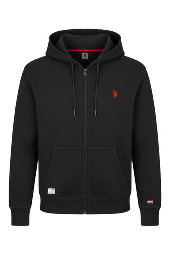 U.S. Polo Assn. Kapuzenpullover Sweat Hoodie (100% Baumwolle) schwarz Herren