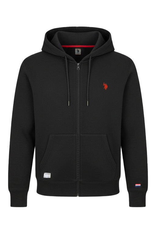 U.S. Polo Assn. Kapuzenpullover Sweat Hoodie (100% Baumwolle) schwarz Herren
