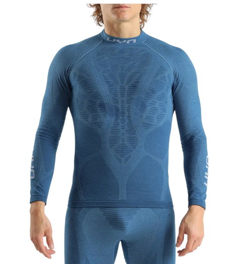 UYN Functional Long Sleeve Shirt Elevatyon Biomorph Turtle Neck (ideal thermoregulation, breathable) blue men's