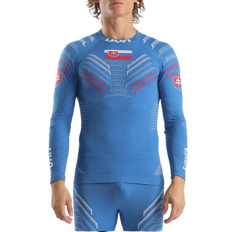 UYN Funktions-Langarmshirt Natyon 3.0 Slowakei/Slovakia Turtle Neck enganliegend Unterwäsche blau Herren