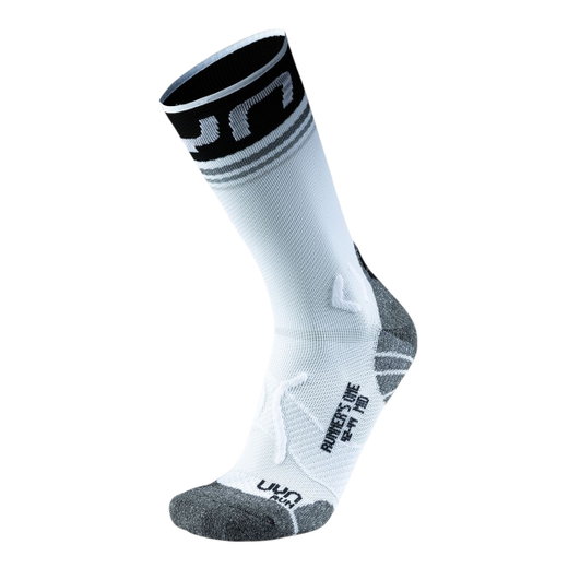 UYN Laufsocke Runner's One Mid (maximale Polsterung) weiss/schwarz - 1 Paar