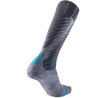 UYN Skisocke Ski Comfort Fit (Merinowolle, optimale Isolierung) grau/türkis Damen - 1 Paar