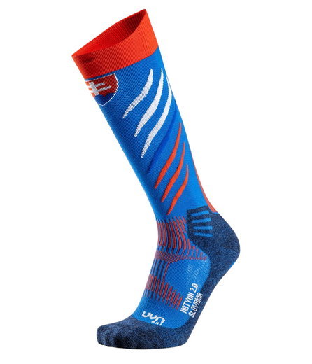 UYN Ski Sock Natyon 2.0 Slovakia blue/red Men's - 1 Pair