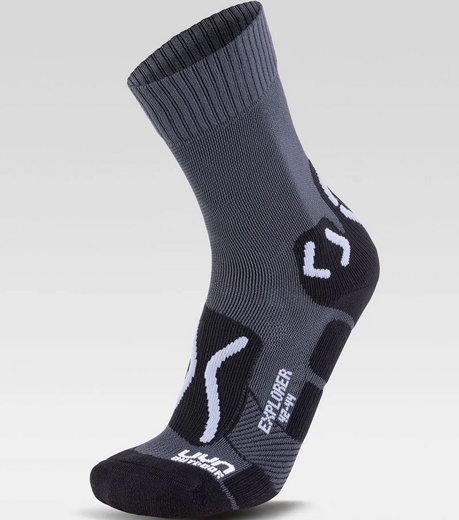 UYN Trekkingsocke Outdoor Explorer (schnelltrocknend, aus Natex) anthrazitgrau Herren - 1 Paar