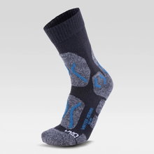 UYN Trekkingsocke Winter Merino (wärmende Merinowolle) anthrazitgrau/blau Herren - 1 Paar