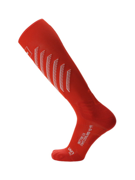 UYN Ski Socks Natyon 3.0 Switzerland (Knee Socks) red/white - 1 Pair