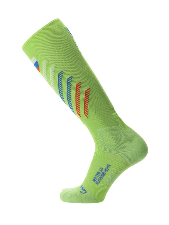 UYN Ski Sock Natyon 3.0 Slovenia (Knee Socks) green/white/blue/red - 1 Pair