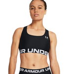 Under Armour HeatGear Authentics Mid Branded Sports Bra black ladies
