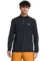 Under Armour Lauf-Langarmshirt Seamless Stride 1/4 Zip (schnelltrocknend, reflektierende Details) dunkelgrau Herren