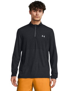 Under Armour koszulka do biegania z długim rękawem Seamless Stride 1/4 Zip (szybkoschnąca, z odblaskowymi detalami) ciemnoszara męska