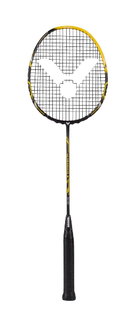 Victor Badmintonschläger Ultramate 9 (grifflastig, steif) schwarz/gelb - besaitet -