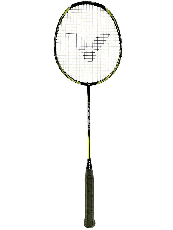 Victor Badmintonschläger Wavetec Magan 5 (kopflastig, steif) schwarz - besaitet -