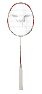 Victor Badmintonschläger DX-Light Fighter 50D (ausgewogen/steif) weiss/rot/gold - besaitet -