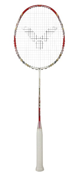 Victor Badmintonschläger DX-Light Fighter 50D (ausgewogen/steif) weiss/rot/gold - besaitet -