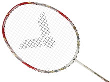 Victor Badmintonschläger DX-Light Fighter 50D (ausgewogen/steif) weiss/rot/gold - besaitet -