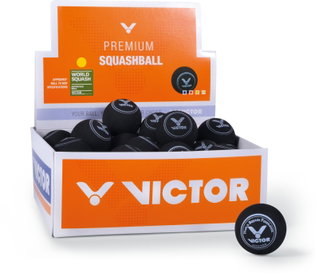 Victor Squashball (1 żółta kropka, prędkość wolna) czarny - <b>36 sztuk</b>