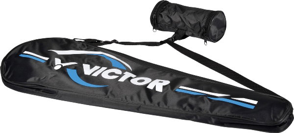 Victor Schlägerhülle Squash/Badminton Center Bag (mit Tasche für 3er Nylonballdosen) schwarz/blau - 1 Stück