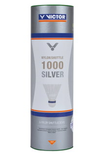 Victor Badmintonbälle Shuttle 1000 Nylon/Korkfuss Dose weiss 6er