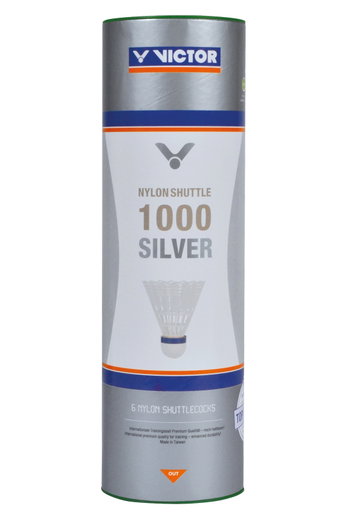 Victor Badmintonbälle Shuttle 1000 Nylon/Korkfuss Dose weiss 6er