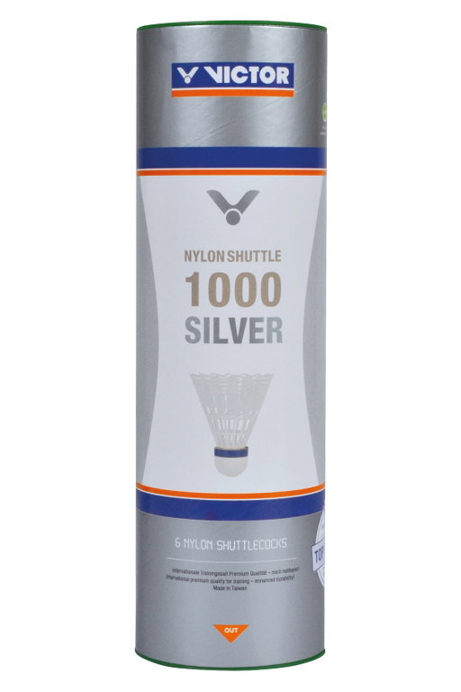 Victor Badmintonbälle Shuttle 1000 Nylon/Korkfuss Dose weiss 6er