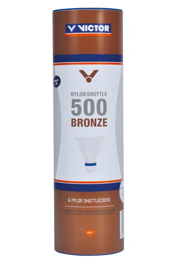 Victor Piłki do badmintona Shuttle 500 Nylon Puszka biała 6 sztuk