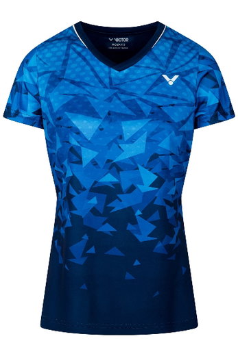 Victor Sport-Shirt T-54100 B (100% Polyester) blau/navyblau Damen