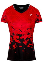 Victor Sport-Shirt T-54101 D (100% Polyester) rot/schwarz Damen