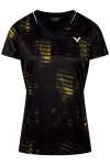 Victor Sport-Shirt T-54102 C (100% Polyester) schwarz/gelb Damen