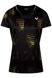 Victor Sport-Shirt T-54102 C (100% Polyester) schwarz/gelb Damen