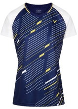 Victor Sport-Shirt T-44100 B (100% recycled Polyester) dark blue/white Women