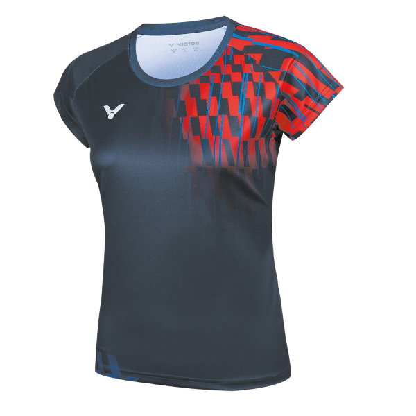Victor Sport-Shirt T-51001TD B (100% Polyester) blau/rot Damen