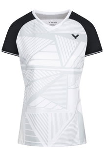 Victor Sport-Shirt T-64101 A (100% Polyester) weiss/schwarz Damen