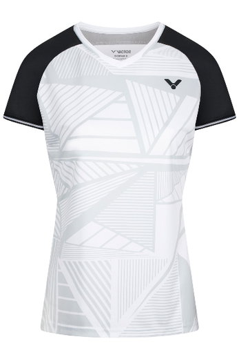 Victor Sport-Shirt T-64101 A (100% Polyester) weiss/schwarz Damen