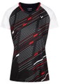 Victor Sport-Shirt T-44101 C (V-Ausschnitt) schwarz/weiss/rot Damen