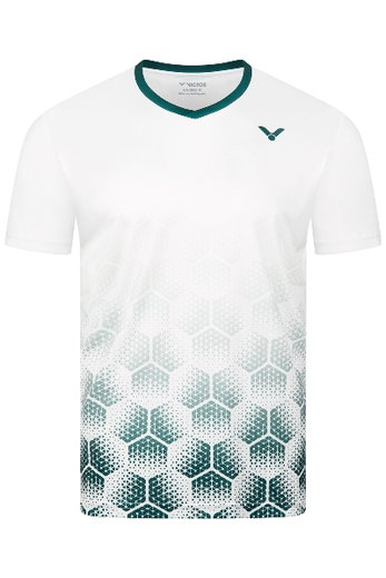 Victor Sport-Tshirt T-53103 A (100% Polyester) weiss/grün Jungen