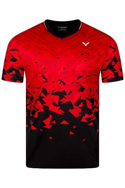 Victor Sport-Tshirt T-53101 D (100% Polyester) rot/schwarz Jungen