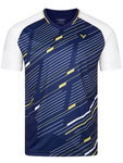 Victor Sport-Tshirt T-43100 B (100% rec. Polyester) dunkelblau/weiss Herren
