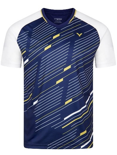 Victor Sport-Tshirt T-43100 B (100% rec. Polyester) dunkelblau/weiss Herren