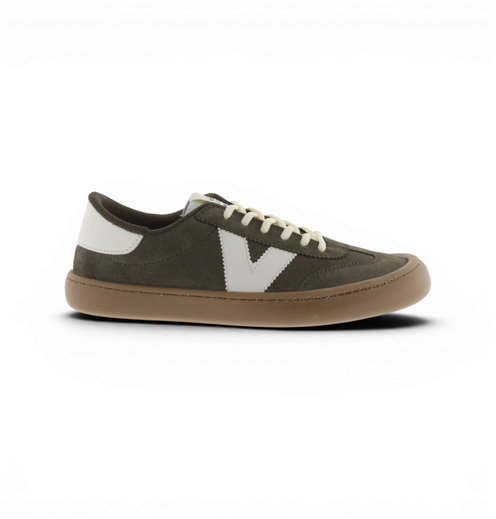 victoria Barfussschuhe Sneaker Olmo (Veloursleder, flexible Sohle, breite Zehenbox) - khakigrün