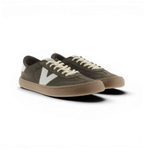 buty Victoria Barfussschuhe Sneaker Olmo (skóra zamszowa, elastyczna podeszwa, szeroka przestrzeń na palce) - khaki zielony