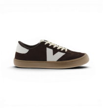 victoria Barfussschuhe Sneaker Olmo (Veloursleder, flexible Sohle, breite Zehenbox) - dunkelbraun